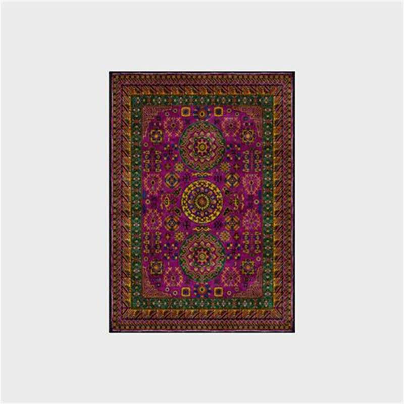 Tapis antidérapant de style rétro à motif géométrique