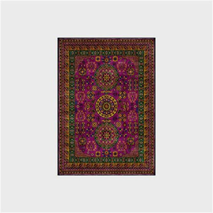 Tapis antidérapant de style rétro à motif géométrique