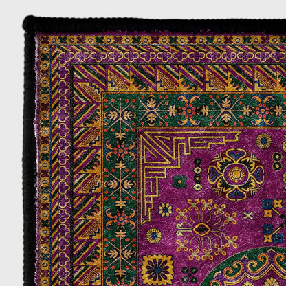Tapis antidérapant de style rétro à motif géométrique