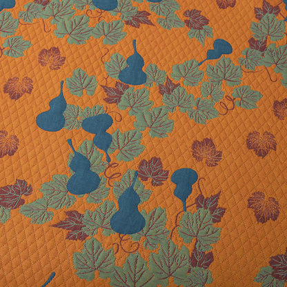 Couette en coton teint en fil avec motif citrouille