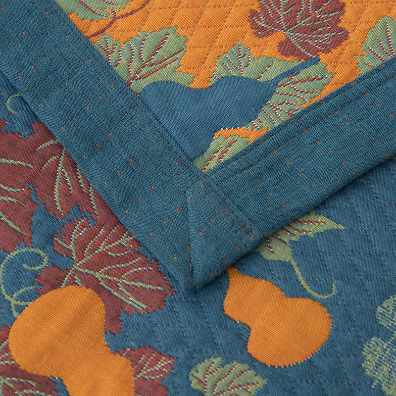Couette en coton teint en fil avec motif citrouille