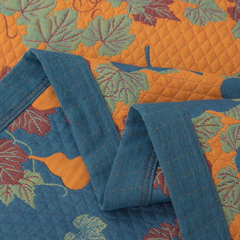 Couette en coton teint en fil avec motif citrouille