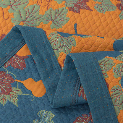 Couette en coton teint en fil avec motif citrouille