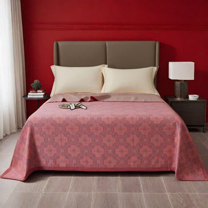 Couette en coton teint en fil avec motif floral vintage
