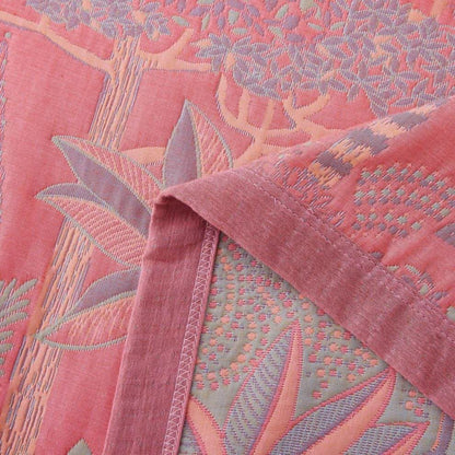 Couette en coton teint en fil rose de style tropical