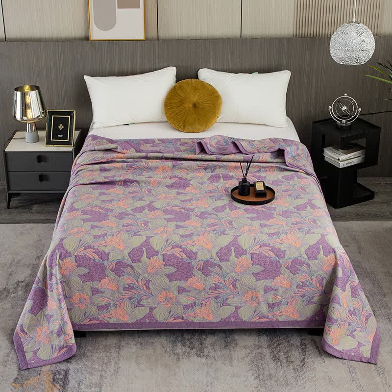 Couette en coton teint en fil « Purple Lily »