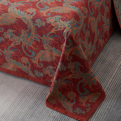 Couette vintage en coton teint en fil avec motif cachemire
