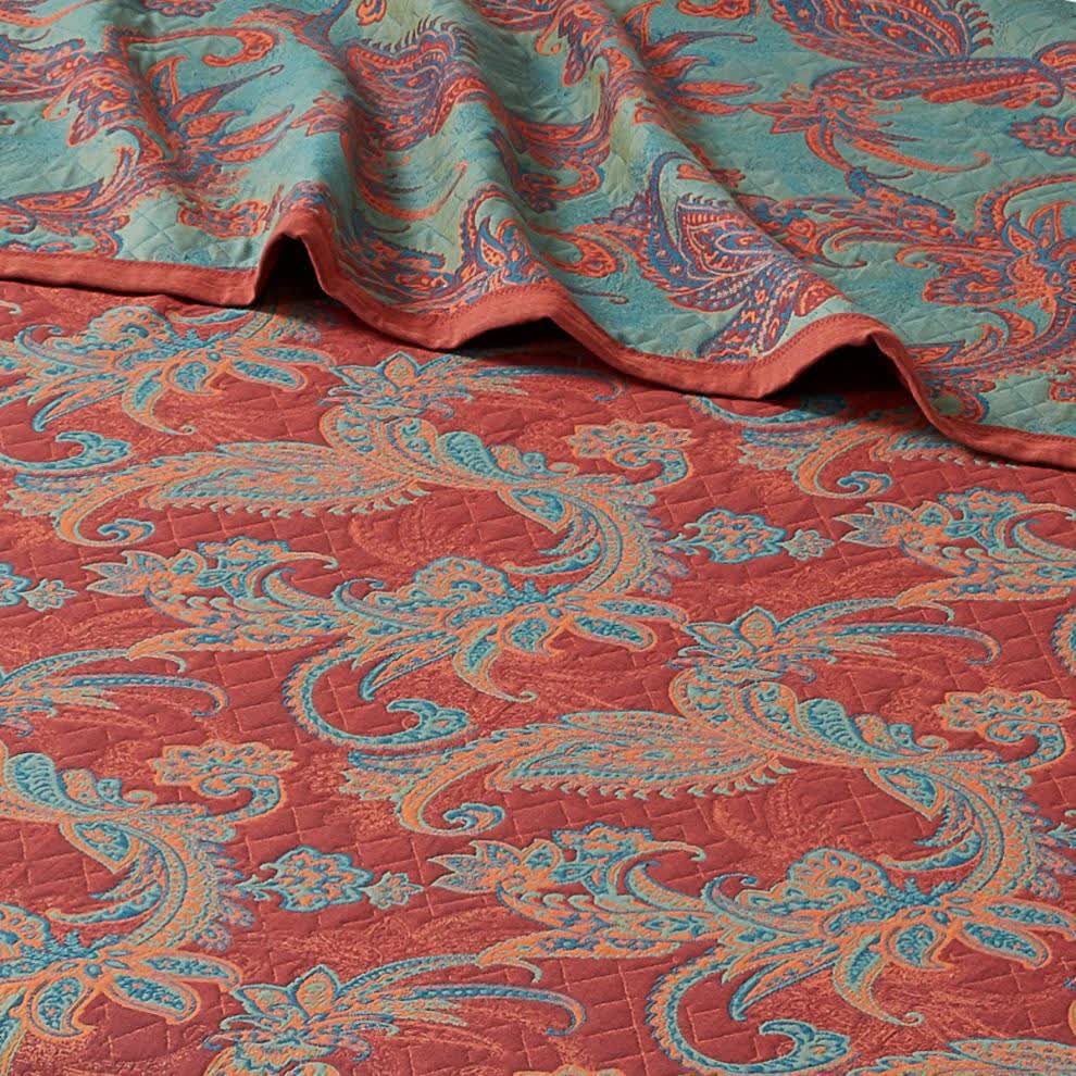 Couette vintage en coton teint en fil avec motif cachemire