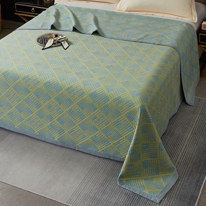 Couette géométrique à motif de losanges et coton teint en fil