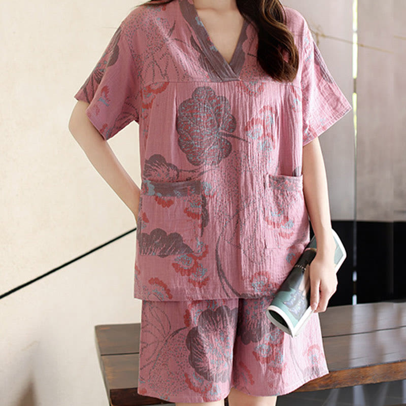Ensemble pyjama grande taille en coton respirant pour couples