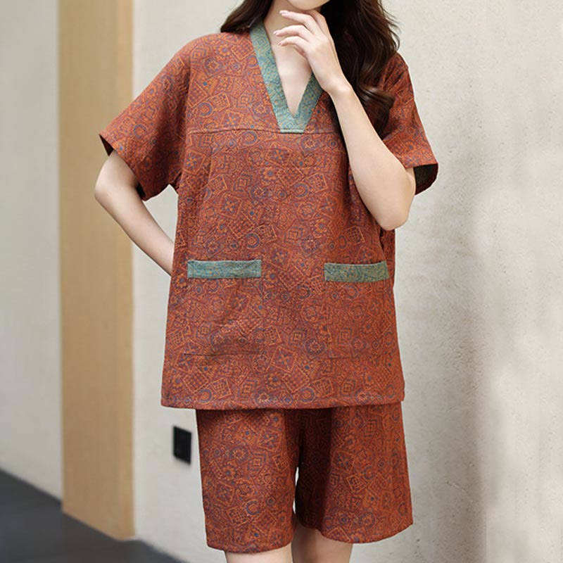 Pyjama vintage en coton grande taille pour couples