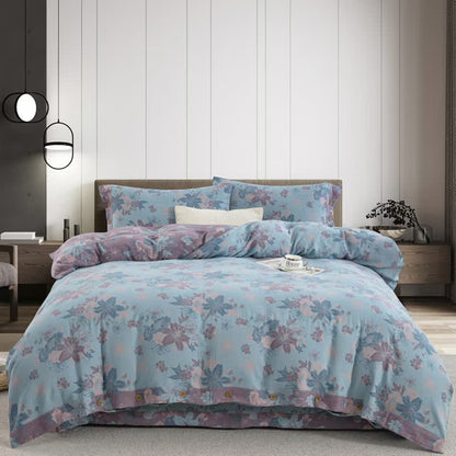 Parure de lit jacquard en gaze de coton Lily (4 pièces)