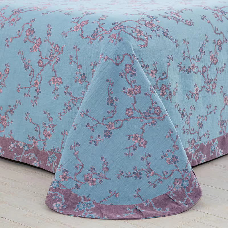 Parure de lit jacquard en gaze de coton Wintersweet (4 pièces)