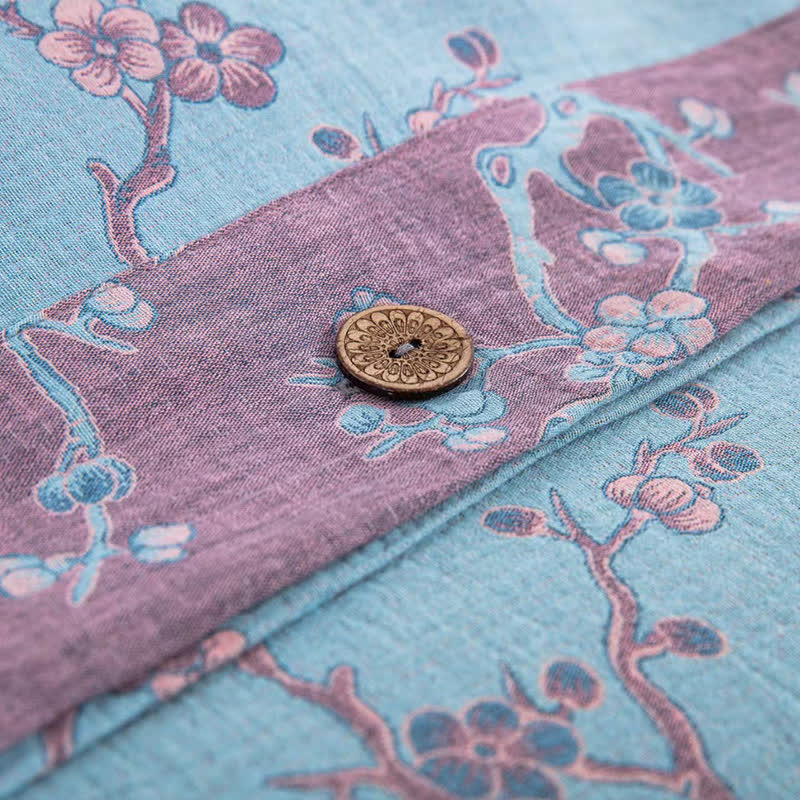 Parure de lit jacquard en gaze de coton Wintersweet (4 pièces)