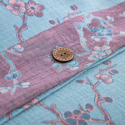 Parure de lit jacquard en gaze de coton Wintersweet (4 pièces)