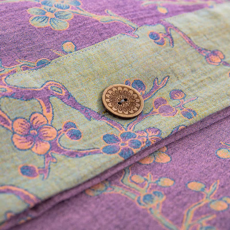 Parure de lit jacquard en gaze de coton Wintersweet (4 pièces)