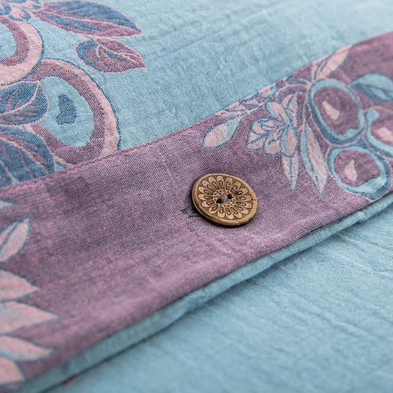Parure de lit jacquard en gaze de coton tournesol (4 pièces)