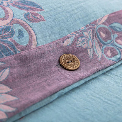 Parure de lit jacquard en gaze de coton tournesol (4 pièces)