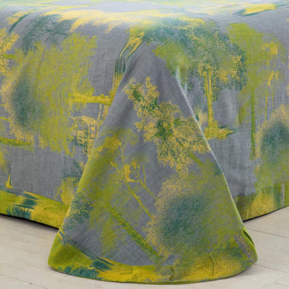 Parure de lit en gaze de coton jacquard à motif arbre (4 pièces)