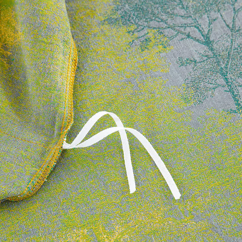 Parure de lit en gaze de coton jacquard à motif arbre (4 pièces)