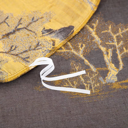 Parure de lit en gaze de coton jacquard à imprimé paysage (4 pièces)