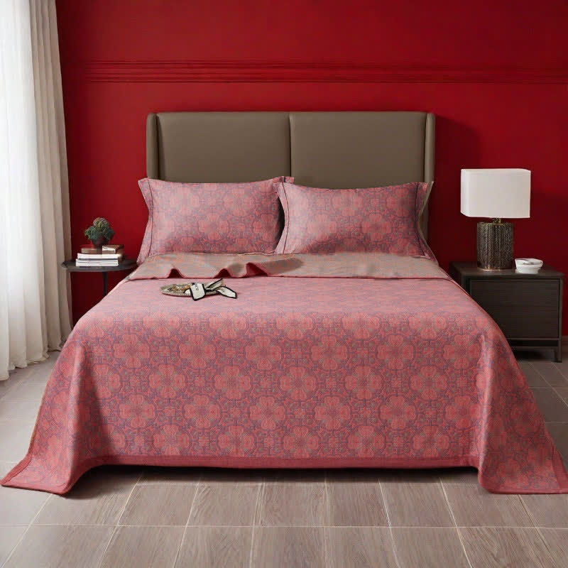 Couette en coton teint en fil avec motif floral vintage
