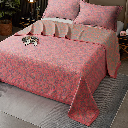 Couette en coton teint en fil avec motif floral vintage