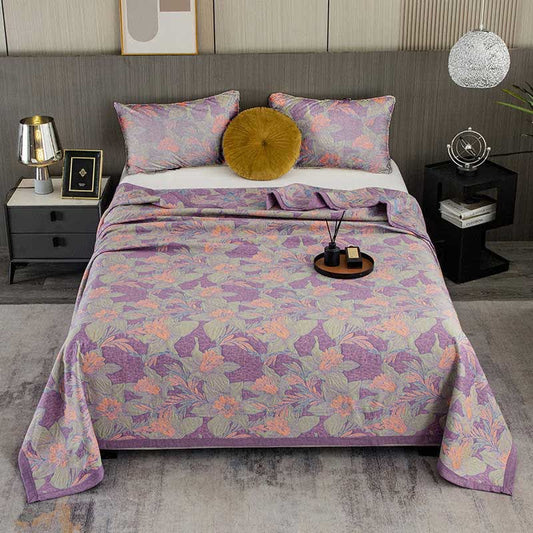 Couette en coton teint en fil « Purple Lily »