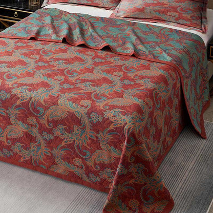 Couette vintage en coton teint en fil avec motif cachemire