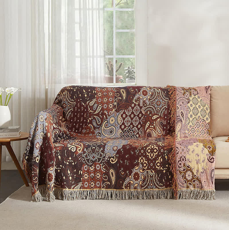 Couette en gaze de coton à motif cachemire bohème