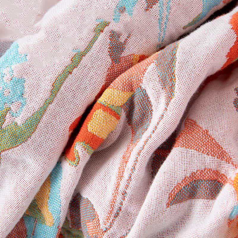 Couette en gaze de coton à motif papillon et rose