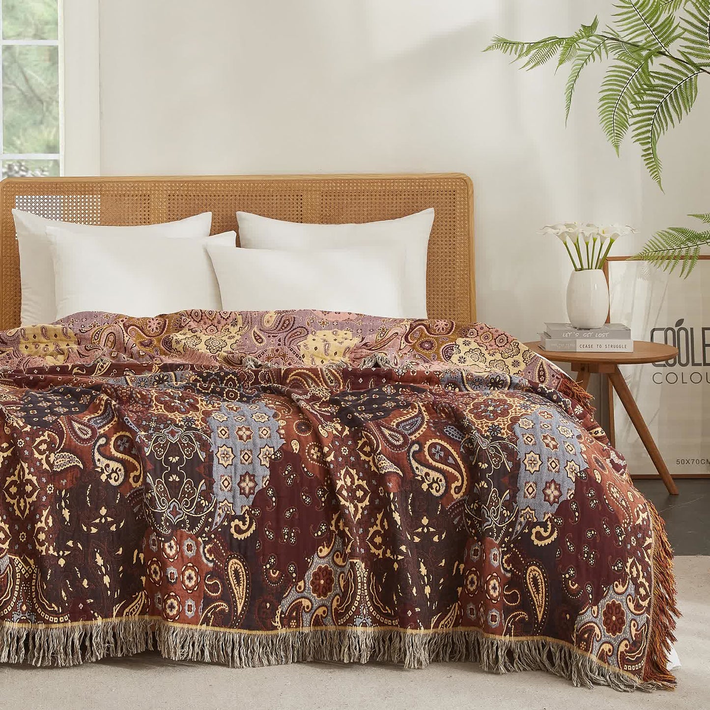 Couette en gaze de coton à motif cachemire bohème