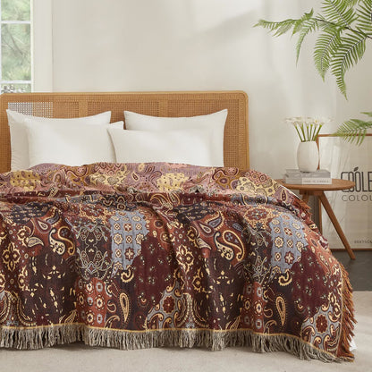 Couette en gaze de coton à motif cachemire bohème