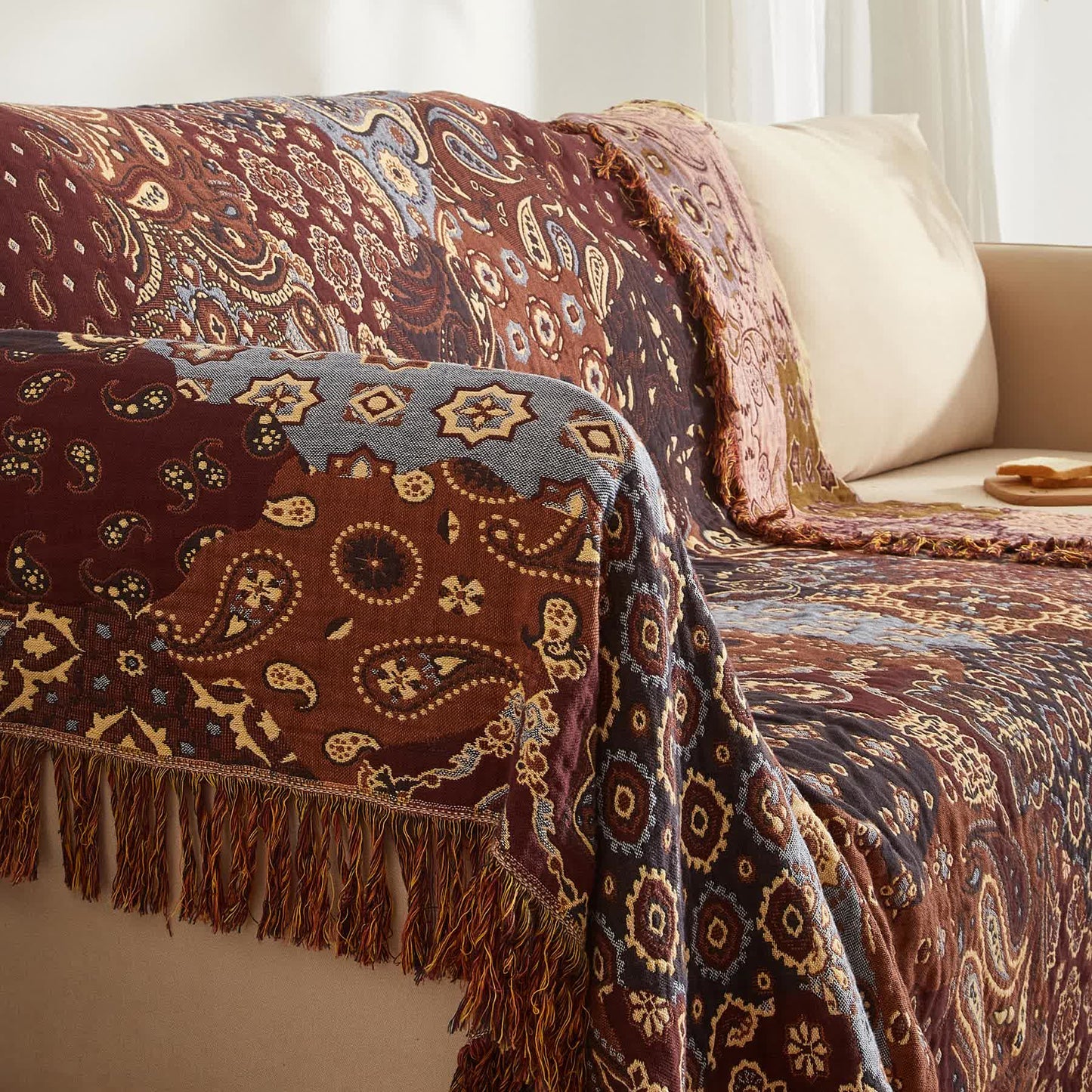 Couette en gaze de coton à motif cachemire bohème