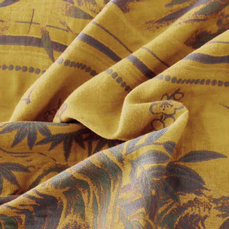 Couvre-lit double épaisseur en gaze de coton style campagnard vintage