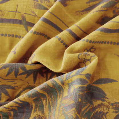 Couvre-lit double épaisseur en gaze de coton style campagnard vintage