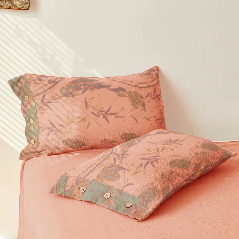 Couvre-lit double épaisseur en gaze de coton style campagnard vintage