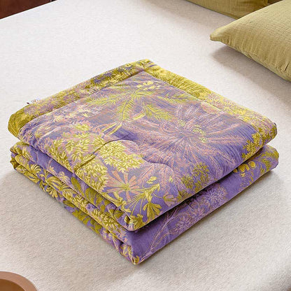 Couverture d'été double épaisseur tropicale vintage en pur coton