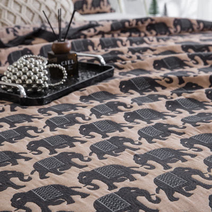 Couvre-lit en mousseline de coton à motif éléphant thaïlandais