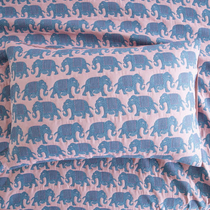 Couvre-lit en mousseline de coton à motif éléphant thaïlandais