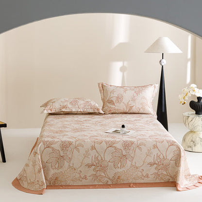 Couvre-lit frais en fibre naturelle avec imprimé pivoine
