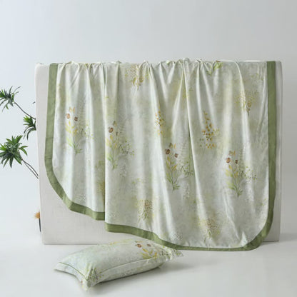 Couvre-lit frais en fibre naturelle avec imprimé hibiscus