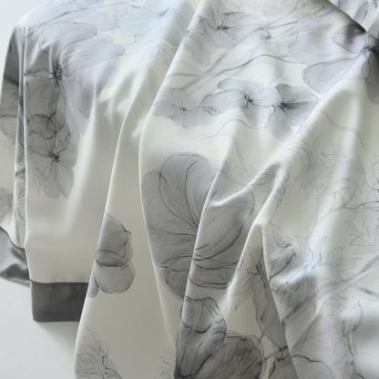 Couvre-lit frais en fibre naturelle avec imprimé pensées