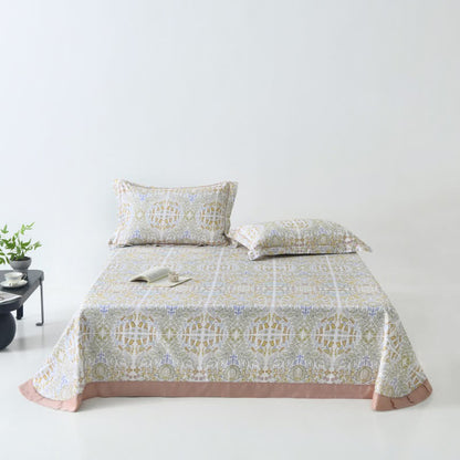 Couvre-lit artistique à motif floral en fibres naturelles