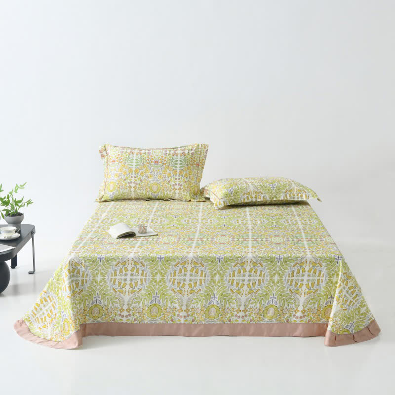 Couvre-lit artistique à motif floral en fibres naturelles