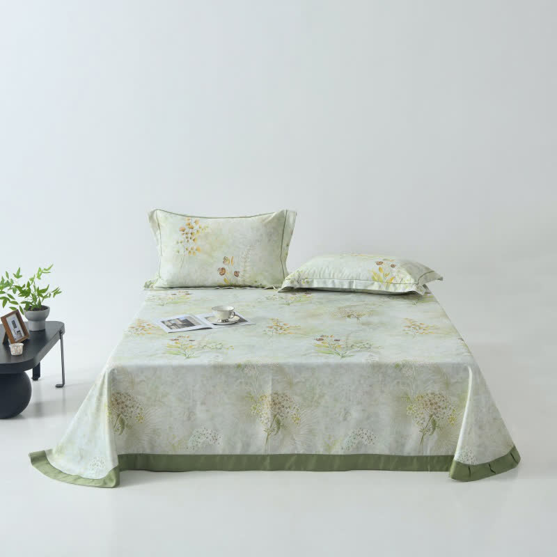Couvre-lit frais en fibre naturelle avec imprimé hibiscus