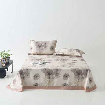 Couvre-lit frais en fibre naturelle avec imprimé pensées