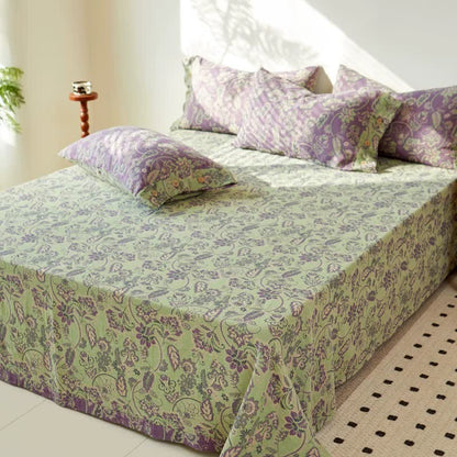 Couvre-lit en gaze de coton jacquard à motif floral abstrait