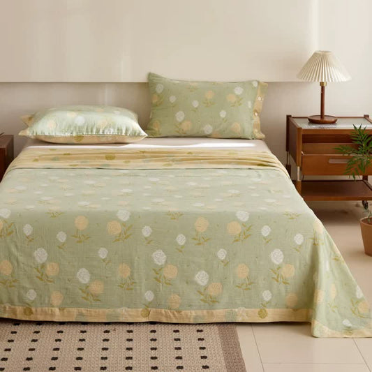 Couvre-lit jacquard en double gaze de coton rose
