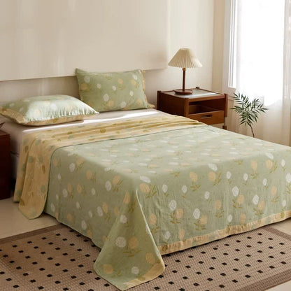Couvre-lit jacquard en double gaze de coton rose